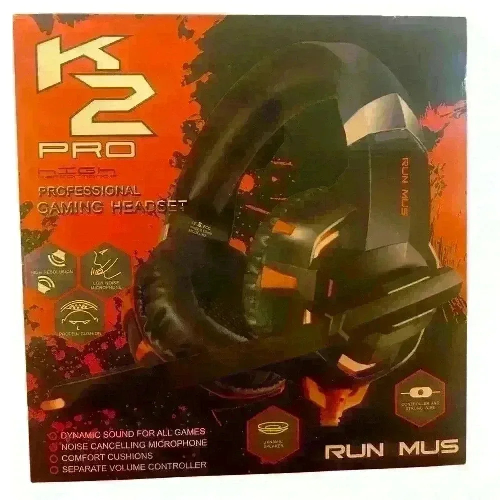 🎧 K2 Pro High Performance Professional Gaming headset, Run Mus, NWOT